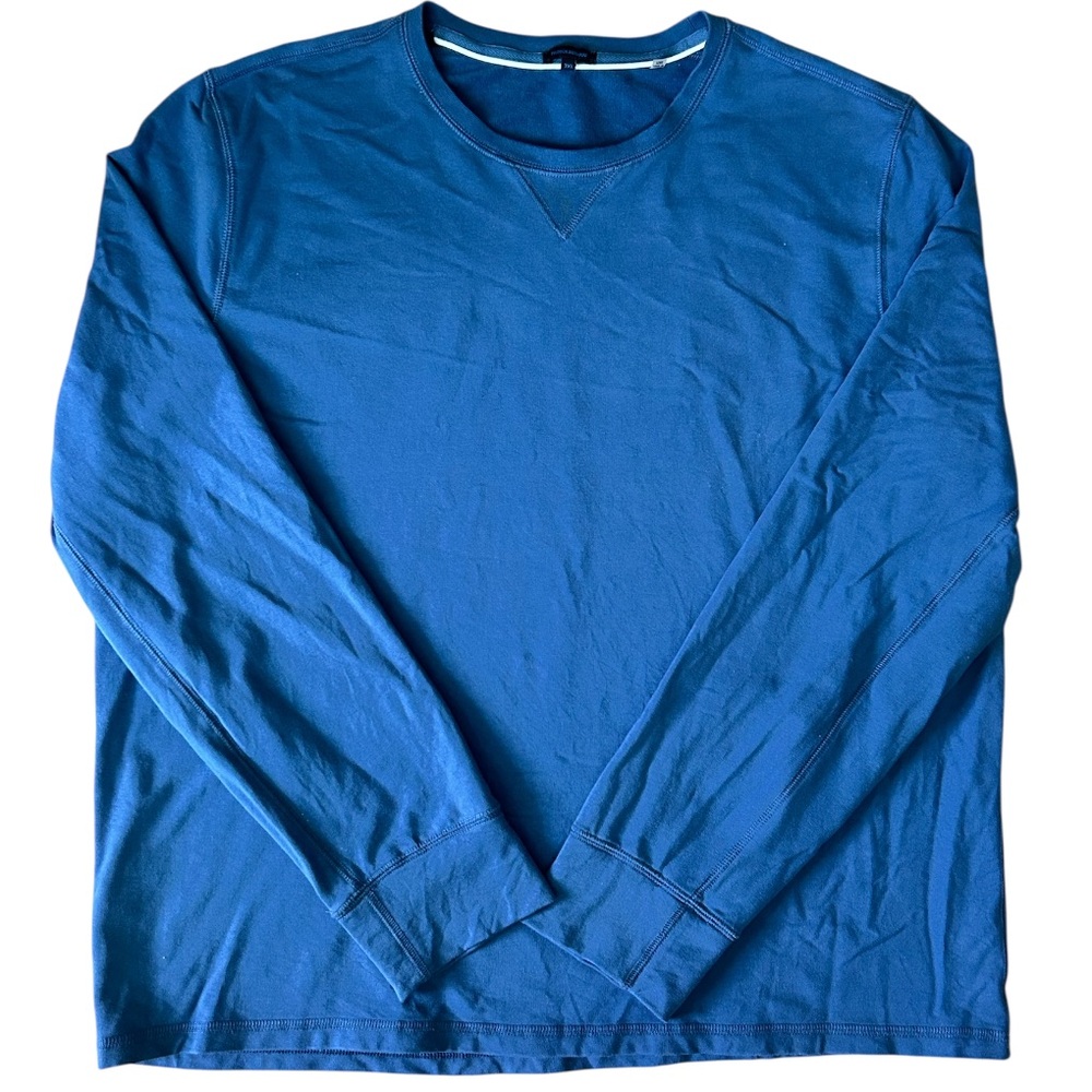 Patrick Assaraf Blue Pima Cotton Stretch Long Sleeve Sweater size 3XL